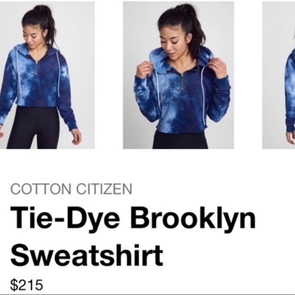 Cotton Citizen X Soulcycle Tie Dye Hoodie Blue White Pullover NWT